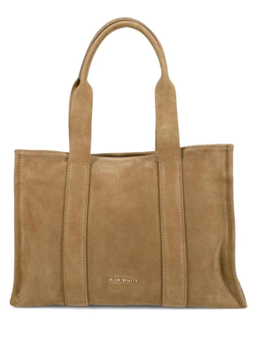 NWT RON WHITE Davenport Suede Tote - Cashew